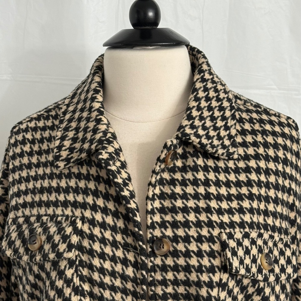 Christian Siriano New York Long Sleeve Houndstooth Cropped Wool Jacket - Picture 2 of 9
